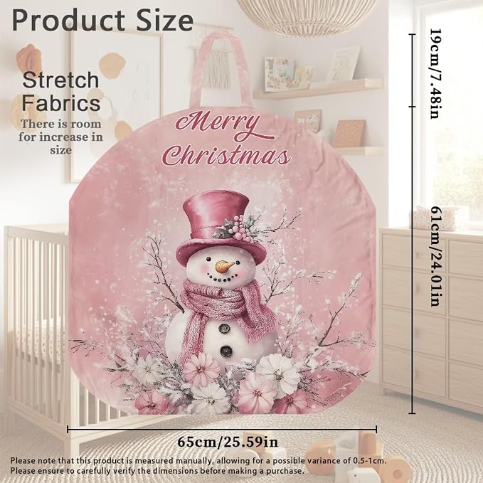Pink Snowman Nursing Pillow Cover Breastfeeding Nursing Pillow Slipcovers Super Soft for Breastfeeding Moms Support for Breastfeeding Bottle Feeding and Bonding