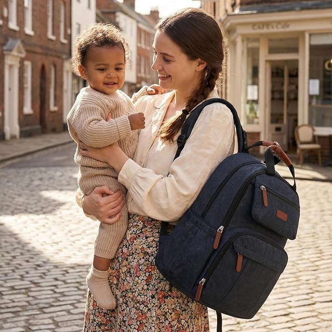 mommore Diaper Bag Backpack, Baby Bag for Girls & Boys, Water Resistant Travel Diaper Backpack with Changing Pad, Baby Shower Gifts & Registry Must Haves