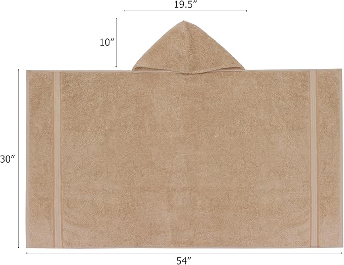 ORIGINAL KIDS Hooded Bath Towel Wrap - Ultra Soft 100% Cotton Terry Large Oversized Hooded Kids Towel - Toddler Big Kid Shower Pool Beach Towel - Absorbent Quick Dry Easy Care Gift - 30 x 54 - Linen