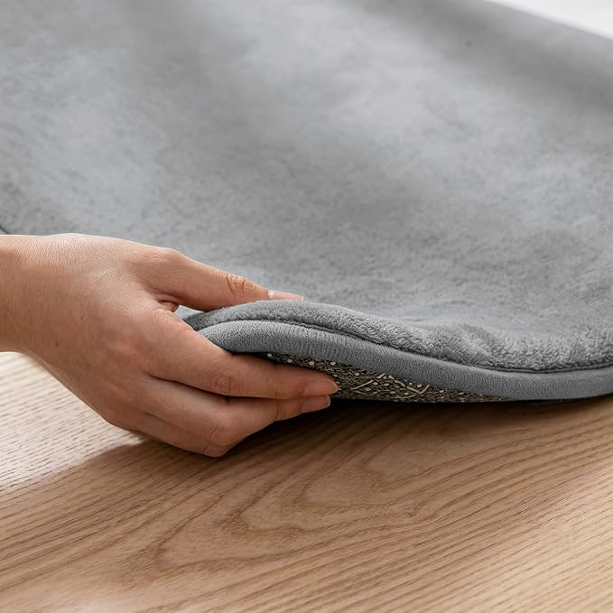 1.3" Thick Baby Bedside Floor Mat for Bedroom, Basic Padded Foam Soft Plush 28x72 Runner Rug with Non Slip Cushioned for Nursery Playroom (Light Grey)