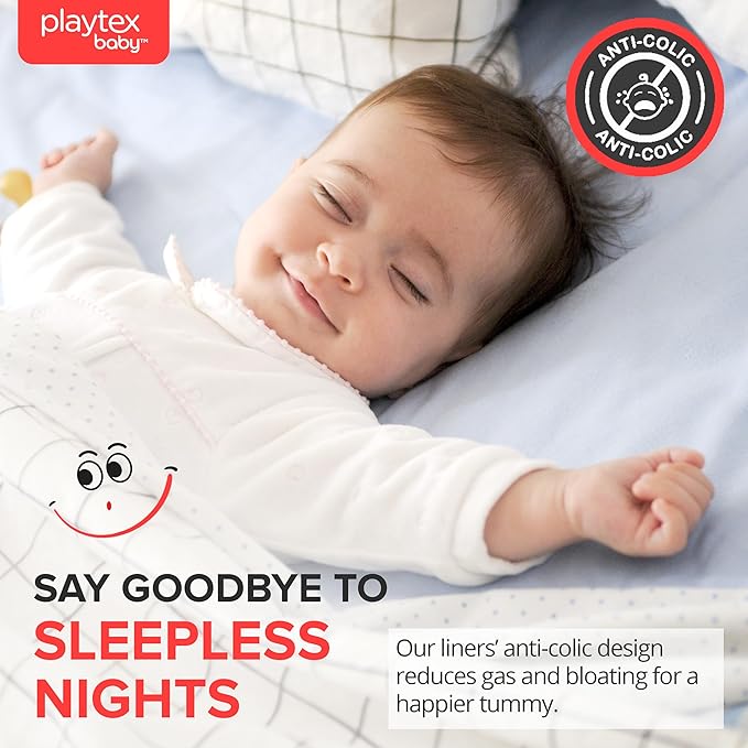 Playtex Baby Nurser Pre-Sterilized Disposable Drop-Ins Baby Bottle Liners, 8 Oz (50 Count), Anti-Colic, Gas Reduction, Easy to Clean, Closer to Breastfeeding, Perfect for Travel and On the Go