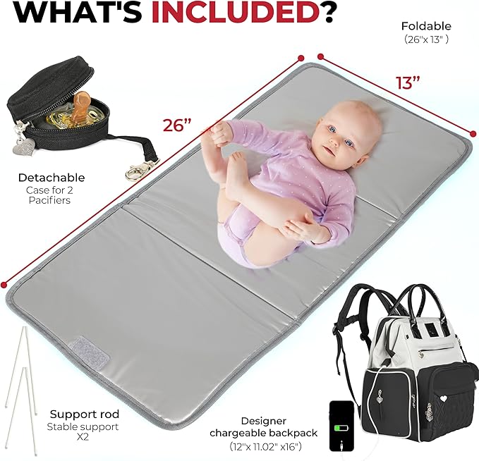 Award-Winning Baby Diaper Bag Backpack with Changing Station –Large Multifunction Waterproof Diaper Bag, Warm Bottle Pockets, Travel Baby Organizer Mom & Dad, Newborn Baby Essentials, Newborn Gift