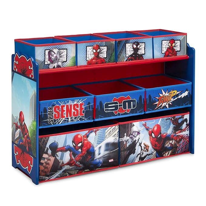 Marvel Spider-Man Deluxe 9 Bin Design and Store Toy Organizer by Delta Children, Greenguard Gold Certified