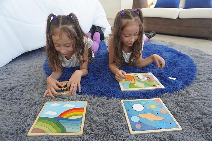 Rainbow Puzzle for Kids | 26 Pieces Wooden Jigsaw Puzzle | Learning Toy and Gift for Boys Girls Ages 3 Years and Above