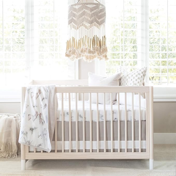 Oilo Baby Blanket, Luxury Soft Plush Chenille Backing & Organic Cotton Jersey Print, Double Layered, 30" x 40", Rolled Jersey Edge Trim, Machine Washable, Perfect for Infant or Toddlers, Llama