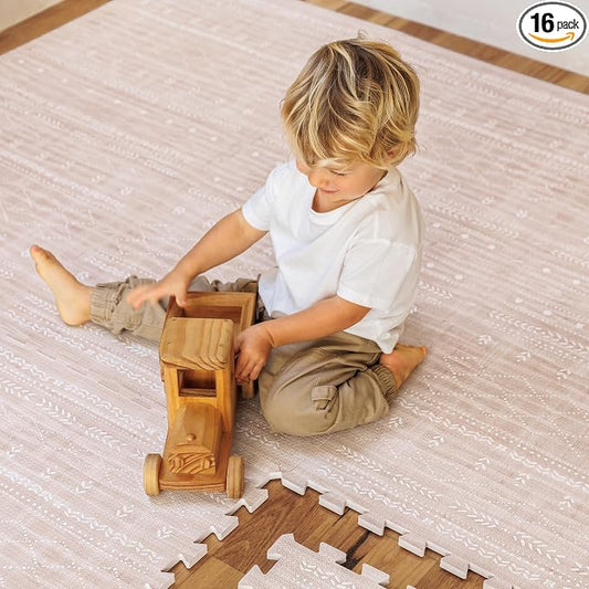 Lillefolk Baby Play Mat for Floor – 8x8ft Dusk | Soft Non Toxic Premium EVA Foam Tiles for Tummy Time, Crawling & Playroom – Waterproof Interlocking Floor Mat for Babies & Toddlers (16 Tiles)