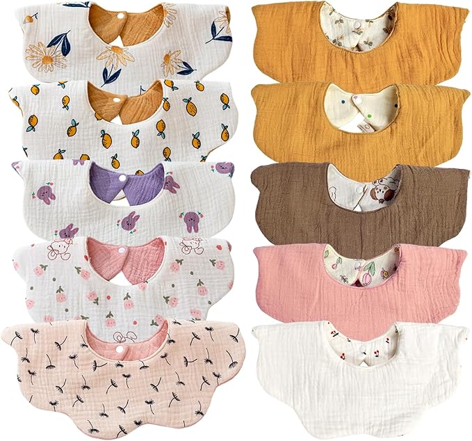 Baby Bibs Muslin Drool Teething Drooling Bibs for Baby Girl Boy Muslin Cotton