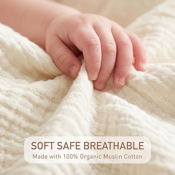 Muslin Swaddle Blankets for Newborn, 4 Pack Breathable Soft Receiving Blanket, Large 38 x 40 inches Swaddle Wrap Burping Clothes, Essentials Infant Shower Items, Toddler Gift (Sweet Pink)