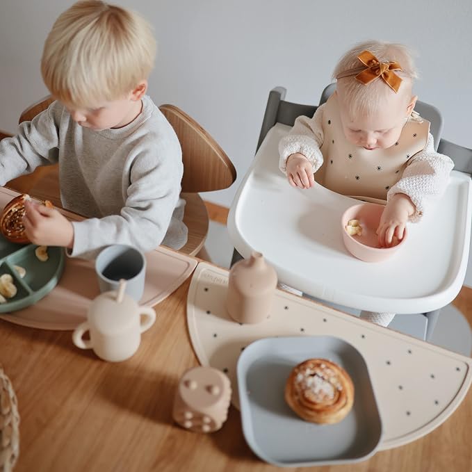 mushie Silicone Placemat for Kids | BPA-Free Non-Slip Design (Crowns)