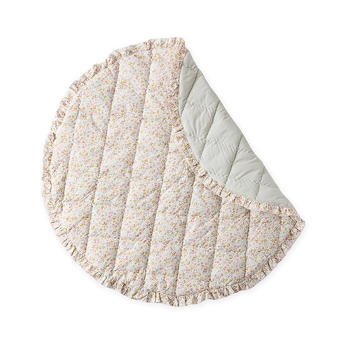Pehr Baby Play Mat, Floret | Ultra-Soft Quilted 100% Cotton Exterior with Plush Polyester Fiberfill | for Tummy & Playtime | 40??Diameter