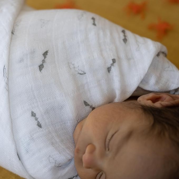 Little Unicorn Premium Cotton Swaddle Baby Blanket | Breathable Fabric | for swaddling, Play, Nursing & More (Bats)