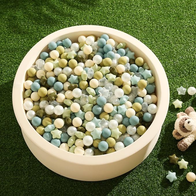 TRENDPLAY Star Ball Pit Balls 50 100 200 500 for Toddlers - Ball Pit Ball Shapes for Boys Girls Fun, Birthday Party, Christmas Decoration