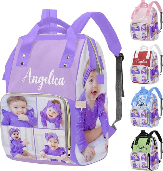 M YESCUSTOM Custom Baby Diaper Backpack Large Diaper Bag with Insulated Pockets Mommy Bags Boys Girl Unisex Multifunction Travel Baby Newborn Gift 5 Photos