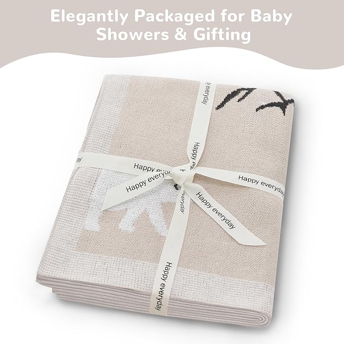 Receiving Baby Blanket,100% Luxury Cotton Knit Baby Blanket,Lightweight Cozy Neutral Swaddling Blanket for Newborns,Boys & Girls,Infant and Toddler
