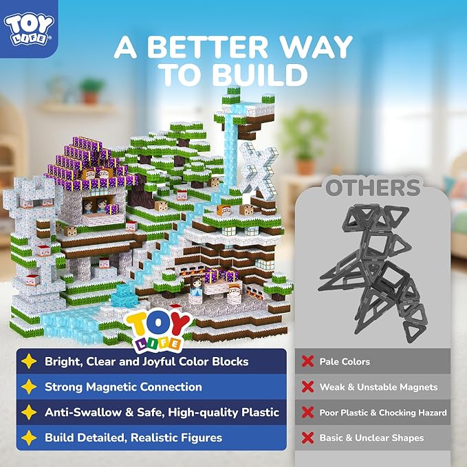 Magnetic Blocks, 154 Pcs Build Mine World Magnet Building Blocks Set for Kids Age 3+ Year Old Boys Girls, Magnetic Construction Building Toy for Toddler (154PCS Frozen Princess Castle)