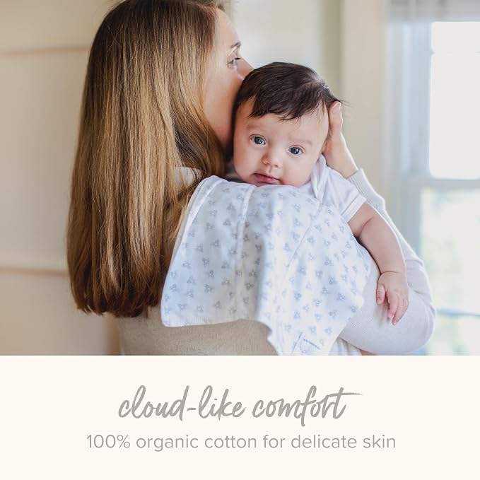 Burt's Bees Baby Burp Cloths, 100% Organic Cotton Extra Absorbent Soft Fabric, Large Drool Cloths 17 x 11.75 in, 5-Pack