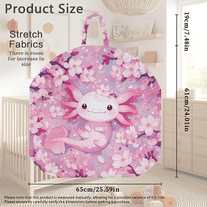 Cherry Blossom Axolotl Boy Girl Gender Neutral Nursing Pillow Cover Baby Breastfeeding Slipcover Infant Newborn Nursery Bottle Pillowcase Feeding Cushion Cover (Pillow NOT Included)