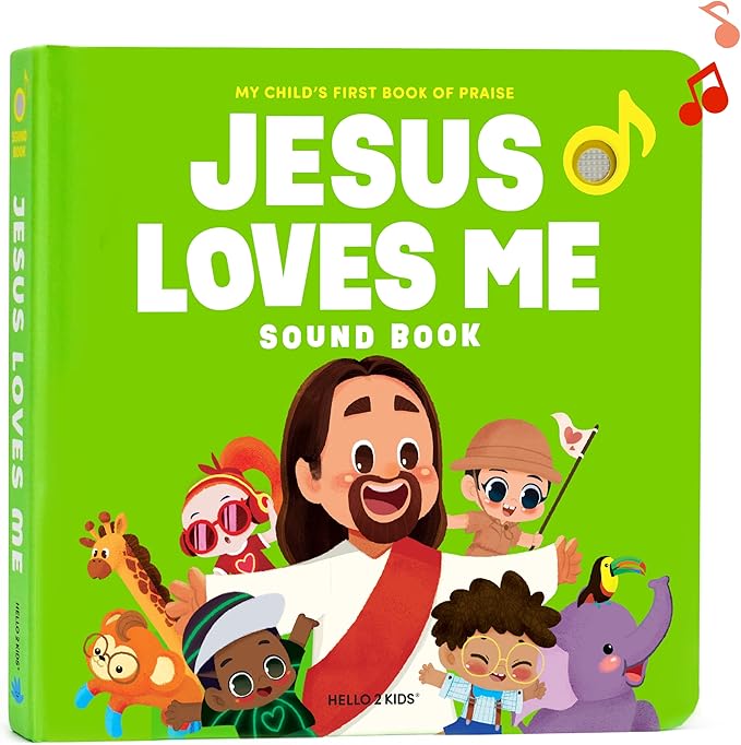 Jesus Loves Me Christian Sound Books for Kids - 6 Bible Songs for Toddlers ??Christian Gifts for Kids - Baby Bible for Baptism, Christening, Dedication Gifts, Sunday School, Preschool Homeschool