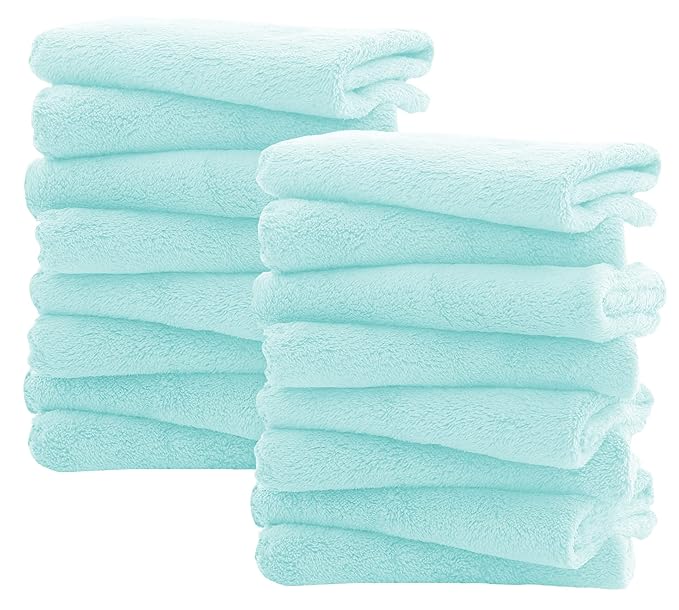 Spotted Play 16 Pack Burp Cloths for Baby - 20" by 10" Ultra Absorbent Burping Cloth, Newborn Towel - Milk Spit Up Rags - Burpy Cloths for Unisex, Boy, Girl - Burp Cloths Set (Frozen Blue)