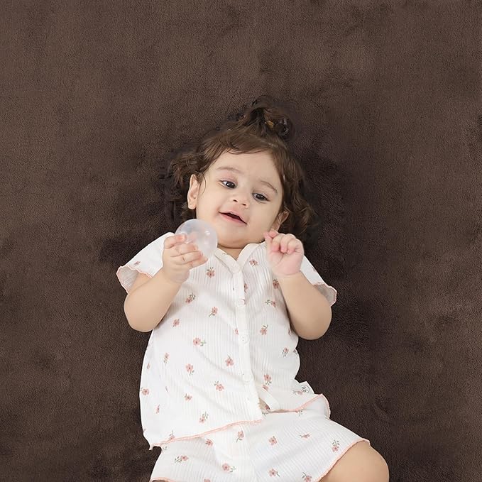 1.3" Thick Baby Floor Play Mat 50x50, Basic Padded Foam Mat for Tummy Time Crawling, Non Slip Cushioned for Babies Toddlers Infants Kids (Brown)