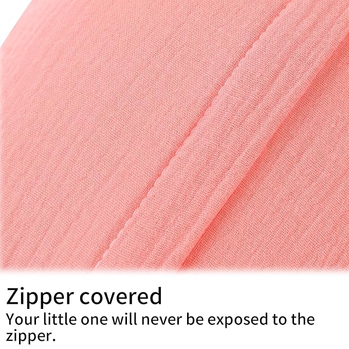 Onacosht Muslin Nursing Pillow Cover Soft 100% Cotton Feeding Pillow Slipcover Fits Standard Infant Nursing Pillow for Baby Girl, Pink