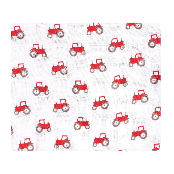 Hudson Baby Unisex Baby Cotton Muslin Swaddle Blankets, Boy Farm Animals, 3-Pack