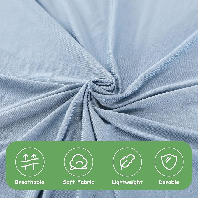 Cotton Knitted Baby Swaddle Blanket with Hat Headband Set Newborn Swaddle Wrap Receiving Blankets for Baby Girl Boy 35" x 35"(Lightblue)