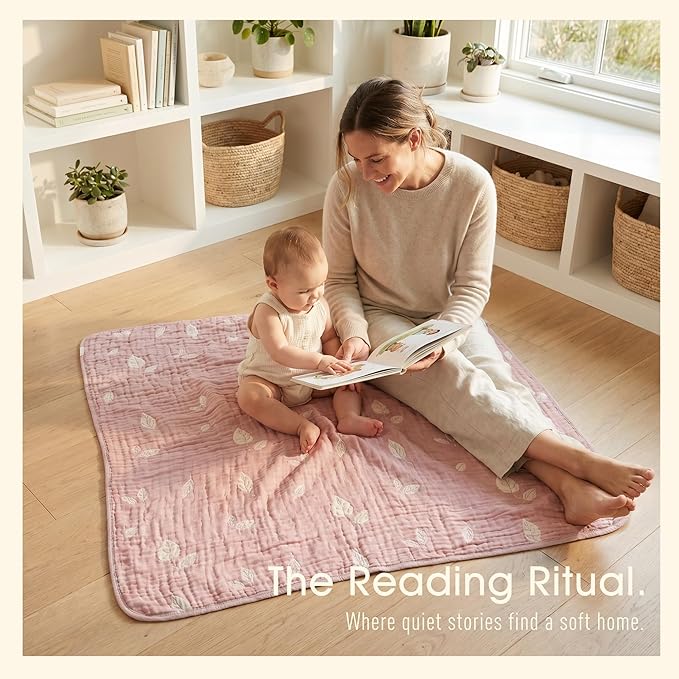 Ultra Soft Muslin Baby Blanket,A Versatile Swaddle and Bed Blanket for Babies, Toddlers, Boys, and Girls (Terra Dusty Rose)