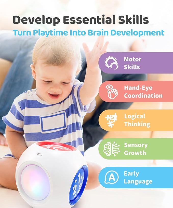 BEST LEARNING Learning Cube - Talking Educational Musical Toy for Baby and Toddler | 10 Nursery Rhymes, ABC, 123, Colors & 15 Animal Sounds | First Birthday Gift Boys & Girls 6 Months-3 Years