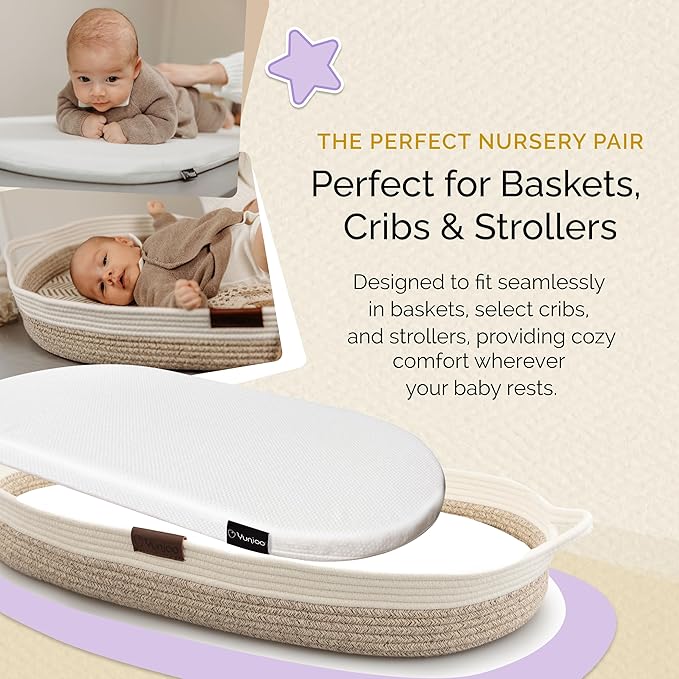 Yunioo Foldable Baby Changing Pad 31??x 16??- Waterproof & Ultra Soft Mattress for Diaper Changing Station - Portable Table Topper & Moses Basket Replacement - Easy to Clean