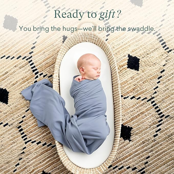 PurComfy Supersoft Swaddle Blanket, Premium Bamboo Viscose Baby swaddling Blankets for Newborns, Lightweight & Breathable Swaddle Blankets for Boys and Girls, 47??x 47?? Neutral Baby Essentials