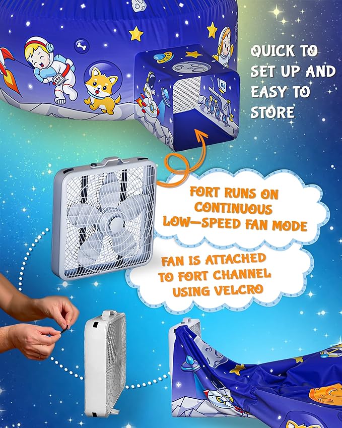 Skywin Air Tent for Kids (77??x 50?? Builds in 30 Sec, Toddler Tents Indoor for Imaginative Play, Spacious Kids Forts Indoor Playhouse for Boys & Girls Ages 3-14 (Fan Not Incl) (AstroDome)