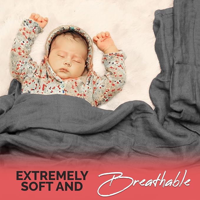 Pack of 4 Swaddle Blankets - Organic Cotton Muslin Baby Blanket for Swaddles 3-6 Months & 0-3 Months | Soft Swaddle for Newborns Babies, 47x47 cm Receiving Blankets,