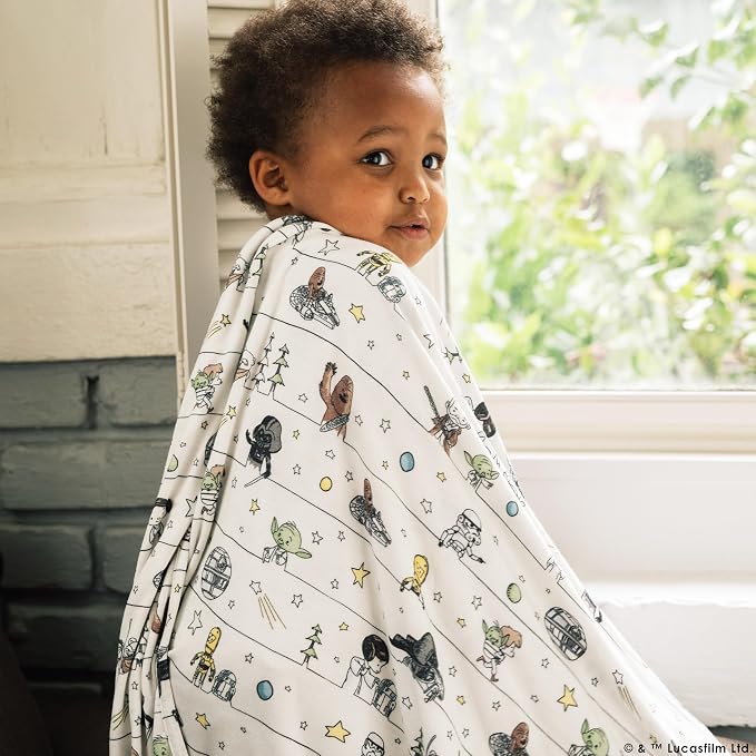 Milk Snob Star Wars Infant Boy/Girl Swaddle Blanket, Soft Receiving, Security and Play, Perfect for Summer, Toddler Infant Newborn Bedding, Baby Shower, Baby Registry Gift (Precious Padawans)