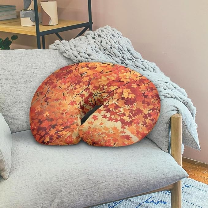 Fall Maple Leaf Thanksgiving Baby Breastfeeding Pillow Replacement Cover Soft Comfortable Nursing Pillow Support Cover with Hidden Zipper for Boys and Girls, Easy to Remove