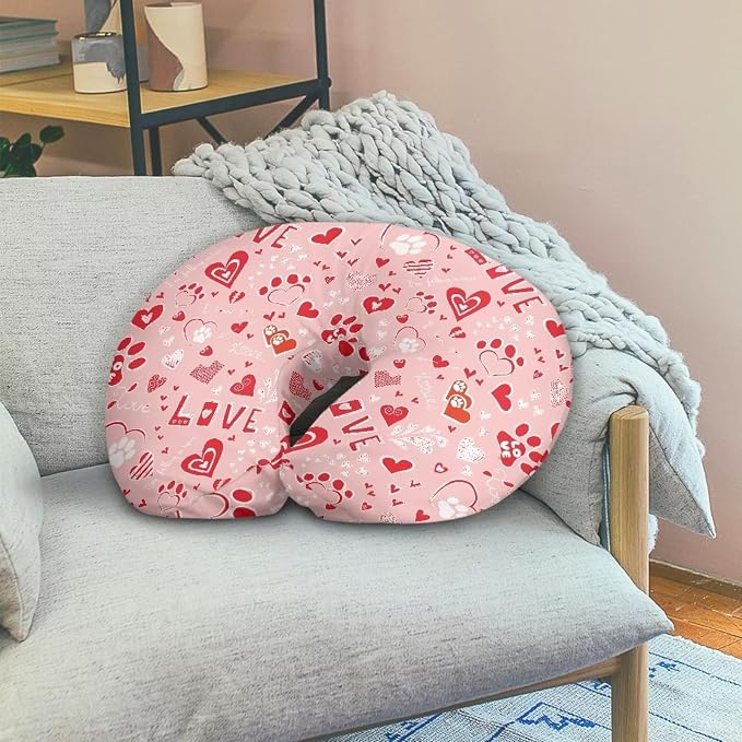 Red Love Nursing Pillow Cover Breast Feeding Pillow Support Positioner Lounger Slipcover for Baby Boy Girl Newborn Infant Valentine's Day