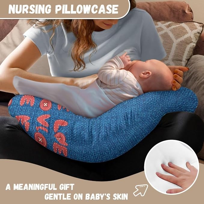 Heart Feeding Pillow Cover Washable & Breathable Nursing Pillow Slipcovers Breastfeeding Newborn Feeding Cushion Cover Practical Gift, Best Choice for Mom Cover Only