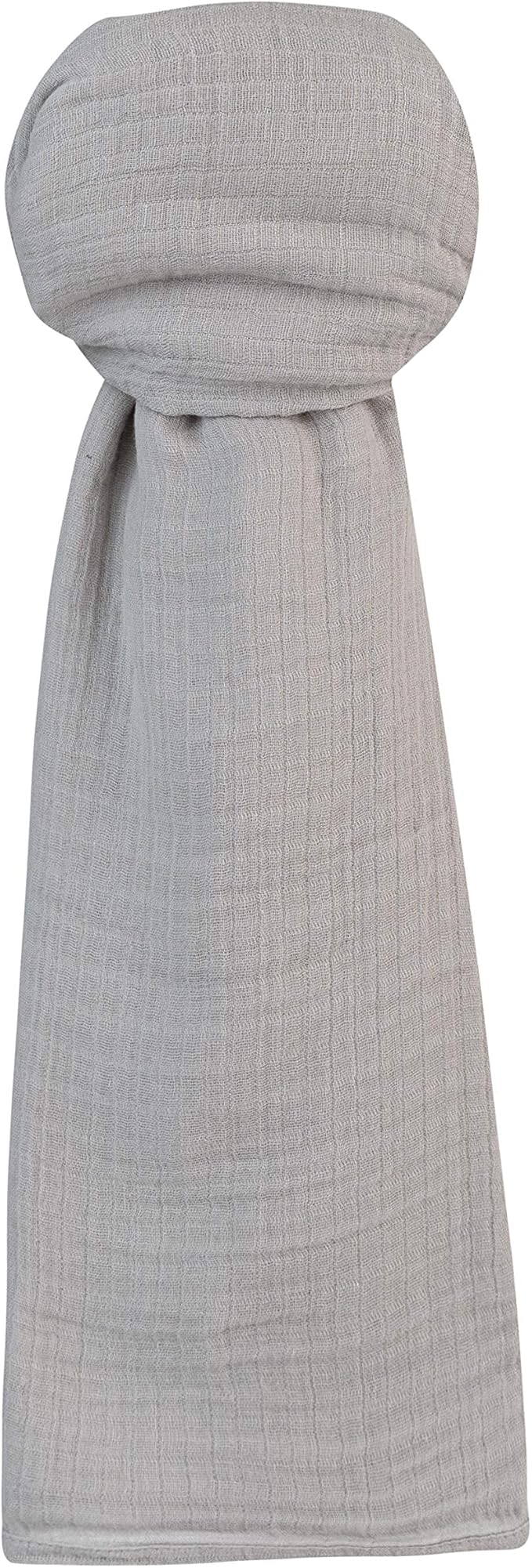 Ely's & Co. Cotton Muslin Swaddle Blanket 1-Pack for Baby Boy or Girl ??100% Cotton Muslin Extra-Large Swaddle Blankets (47??x 47?? Silver Grey