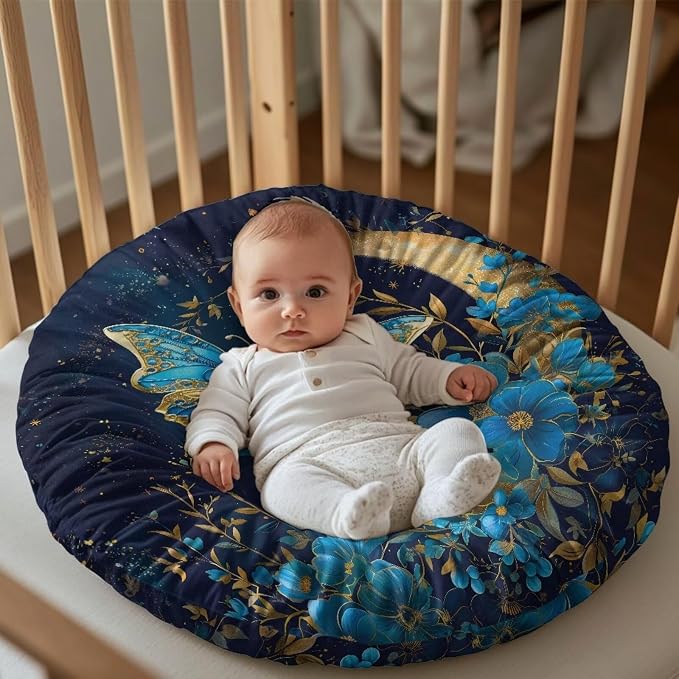 Blue Butterfly Moon Nursing Pillow Cover for Breastfeeding Pillows Breastfeeding Pillow Slipcovers for Baby Boys & Girls Ultra Soft Infant Nursing Pillowcase Pillow Case for Newborn