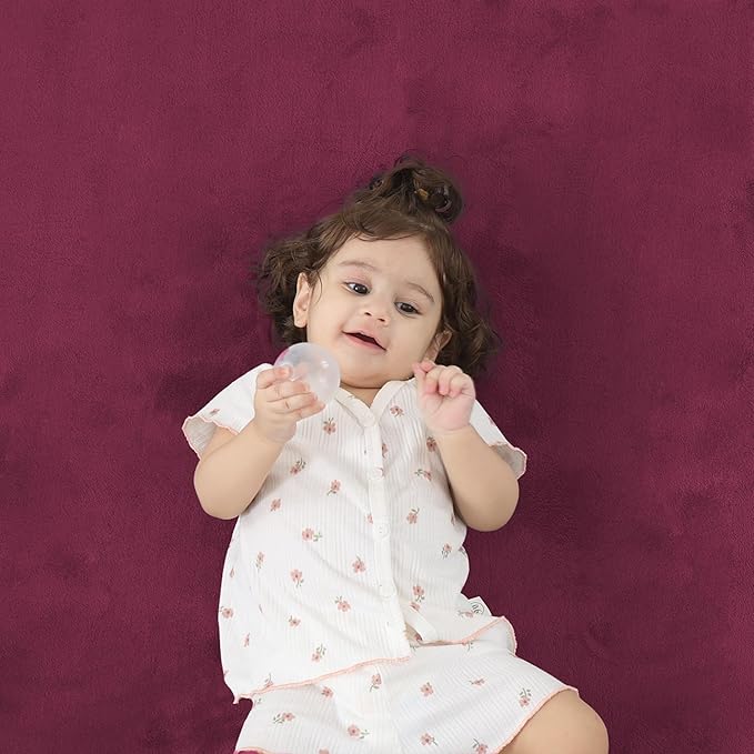 1.3" Thick Baby Floor Play Mat 50x50, Basic Padded Foam Mat for Tummy Time Crawling, Non Slip Cushioned for Babies Toddlers Infants Kids (Burgundy)