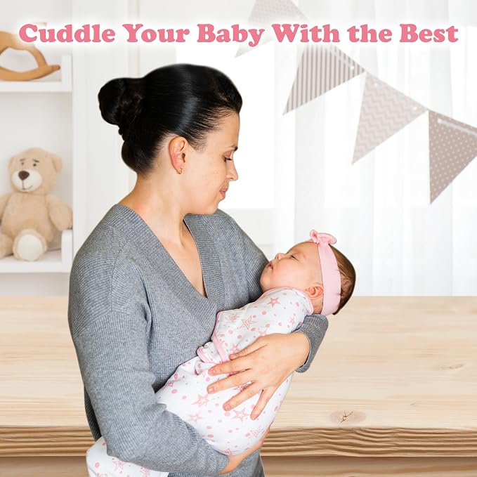 Swaddles for Newborns – 3-Pack Infant Swaddles 0-3 Months – Adjustable Swaddle Sleep Sack – Soft Organic Cotton Baby Wrap for Safe & Cozy Sleep (Rose Pink)