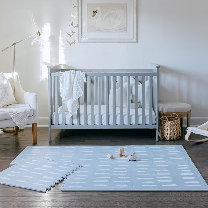 Little Landings Baby Play Mat for Floor - Shoreline (6x8ft) - Premium EVA Foam Play Mat for Babies & Toddlers (Ages 0-5+) Non-Toxic Playmat for Tummy Time, Crawling & Playroom - Stylish & Comfortable
