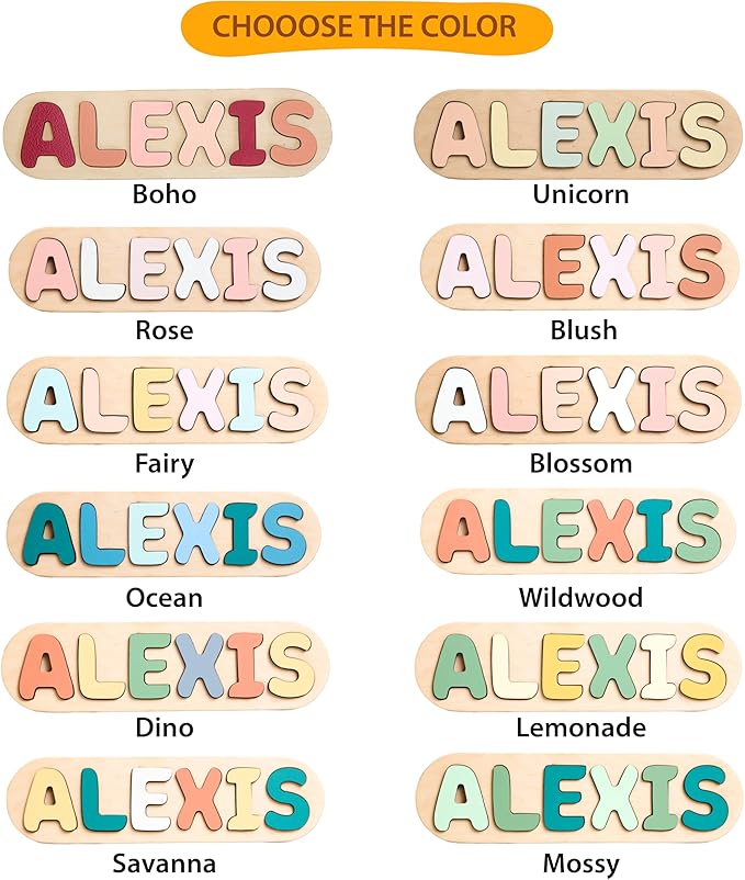 Personalized Name Puzzle with Pegs, Newborn Baby Gift, Montessori Puzzle for Toddlers, Wooden Toys for Kids, Baby Shower or Baptism