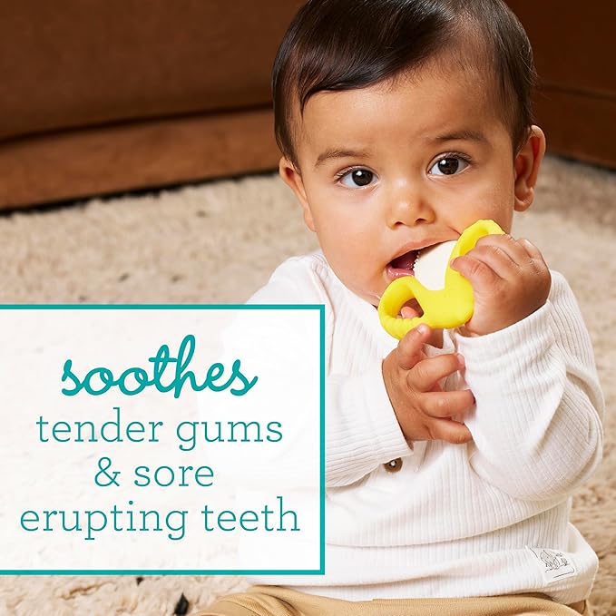 Infantino Lil??Nibbles Textured Silicone Teethers, BPA-Free Baby Teething Toy, Soft, Easy to Hold, Sensory Stimulation for Infants, Banana, Broccoli, Fruit Kabob, 3-Pack Set