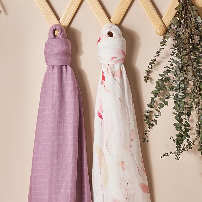 insular Muslin Swaddle Blanket (Red&Purple)