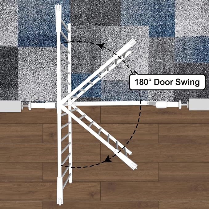 Extra Tall 40.55" Gate, 29.92"-46.45" Extra Tall and Wide Dog Gate,Extra Wide Baby Gates Pressure Mounted Walk Through for Doorways,Stairs, Kitchen White
