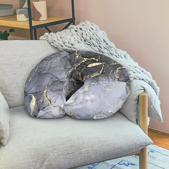Marble Nursing Pillow Slipcover Sleeve, Breathable & Skin-Friendly Nursing Pillow Cover for Breastfeeding Mom, Pillow Not Included