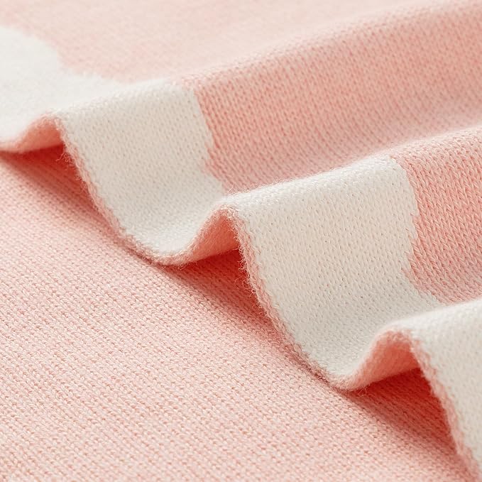 100% Cotton Baby Blanket Ultra Cozy Soft Newborn Swaddle for Boys and Girls, Gentle on Skin, Machine Washable Perfect Registry Essential Sweet Dream Pink