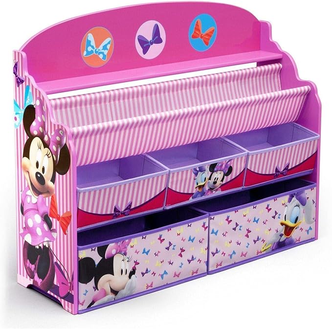 Delta Children Deluxe Book & Toy Organizer, Disney Minnie Mouse