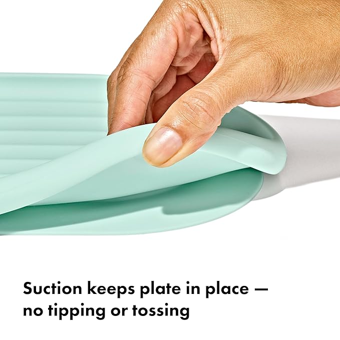 OXO Tot Textured Suction Plate ??Blossom, Baby Feeding Essentials